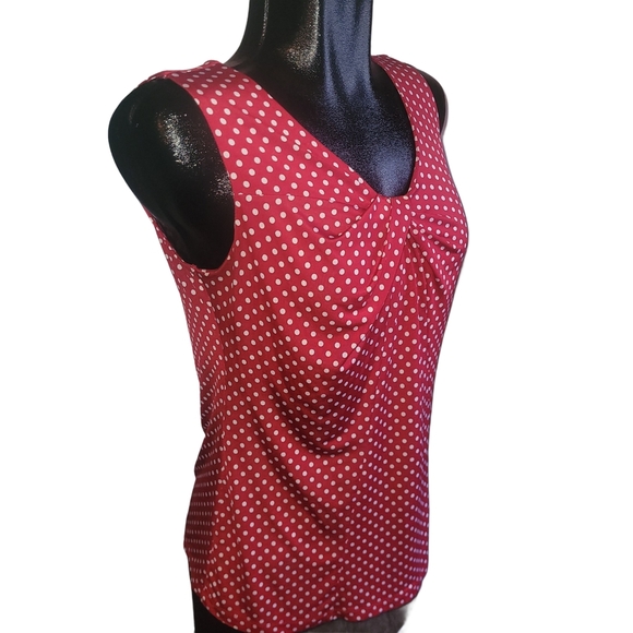 Jennie & Marlis Red and White Polka Dot Sleeveless Top - Picture 3 of 6